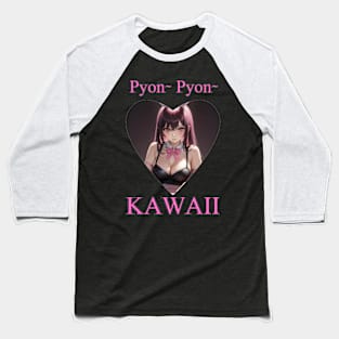 Bunny Pyon Pyon Kawaii Anime Girl Baseball T-Shirt